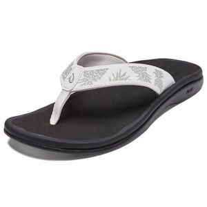 Olukai Ohana Women's Bright White Pineapple Flip Flops Sandals Size 11